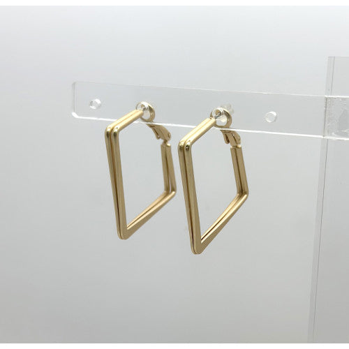 Isles & Stars Angled Square Brass Earrings