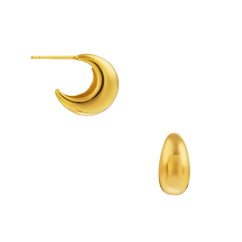 Orelia Tapered Domed Hoop Earrings