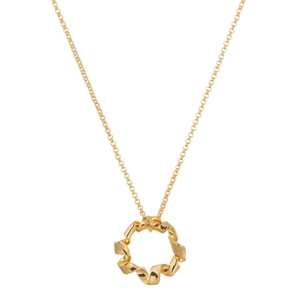 Orelia Ribbon Twist Open Circle Necklace