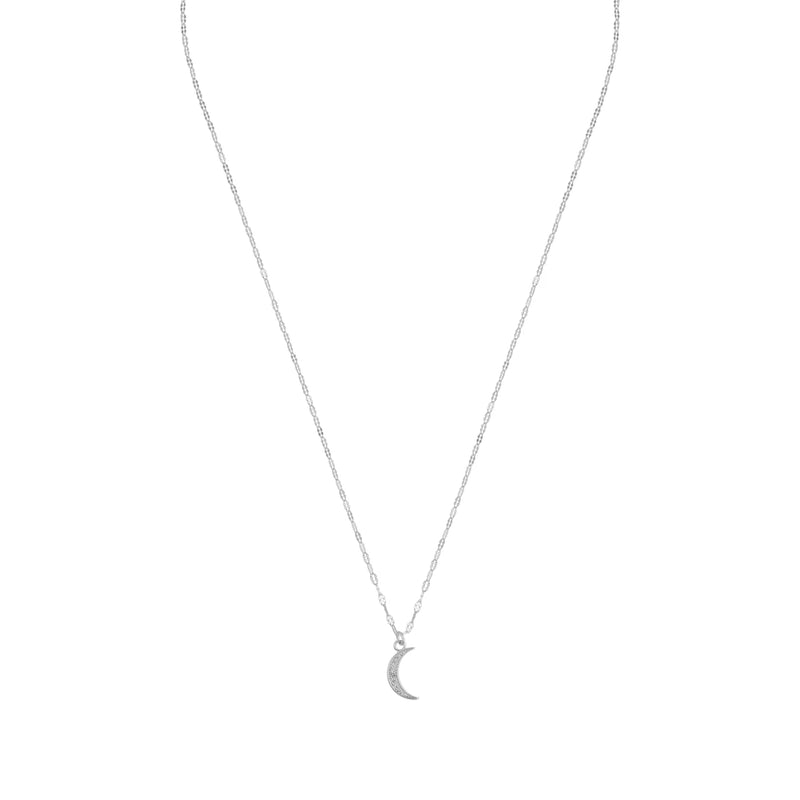 Orelia Pave Moon Charm Necklace