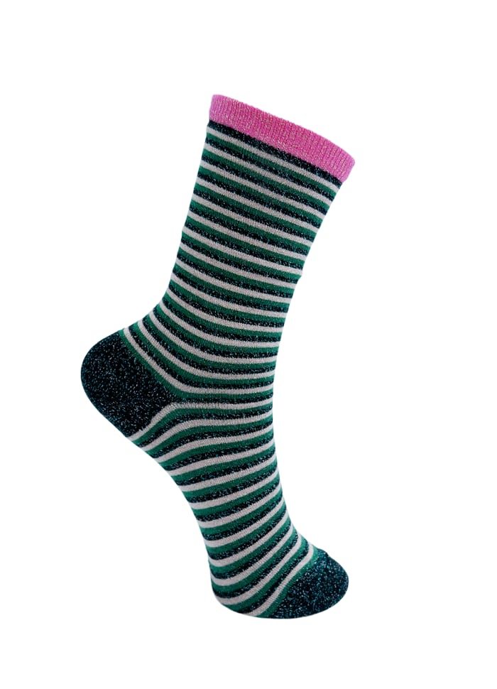 Black Colour Vibrant Striped Socks