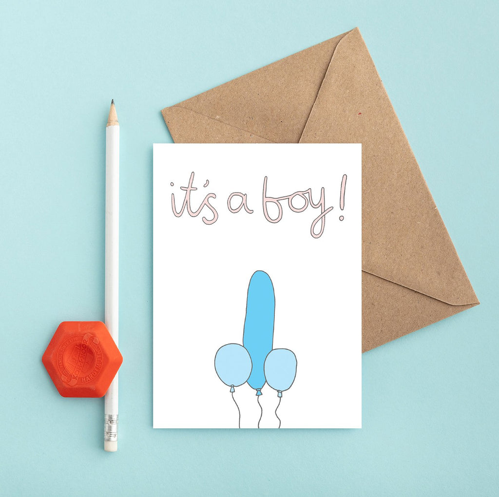 You've got pen on your face new baby balloons card