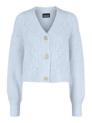 Pieces Heaven Blue Knitted Cardigan