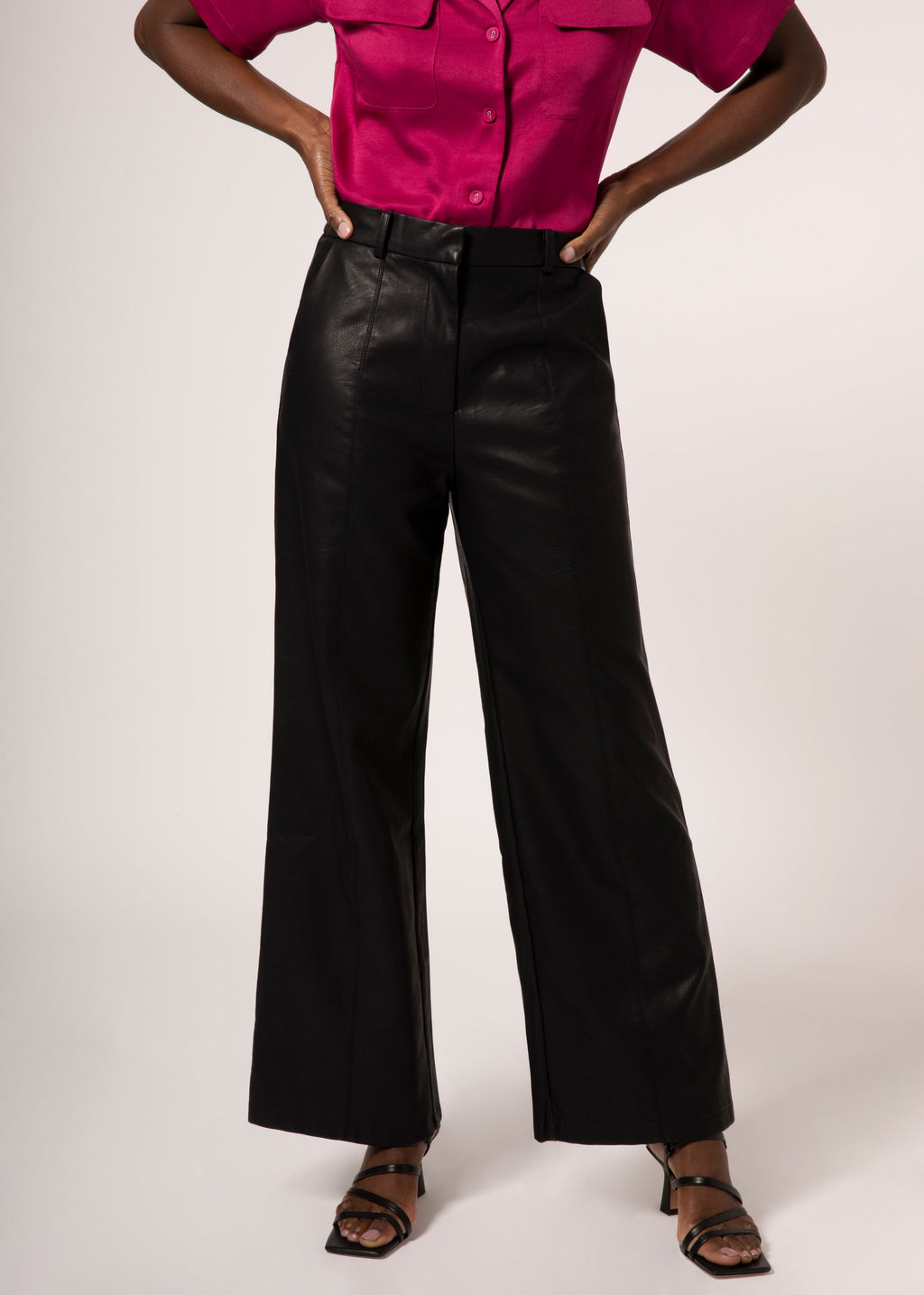 FRNCH Poliana Faux Leather Trousers