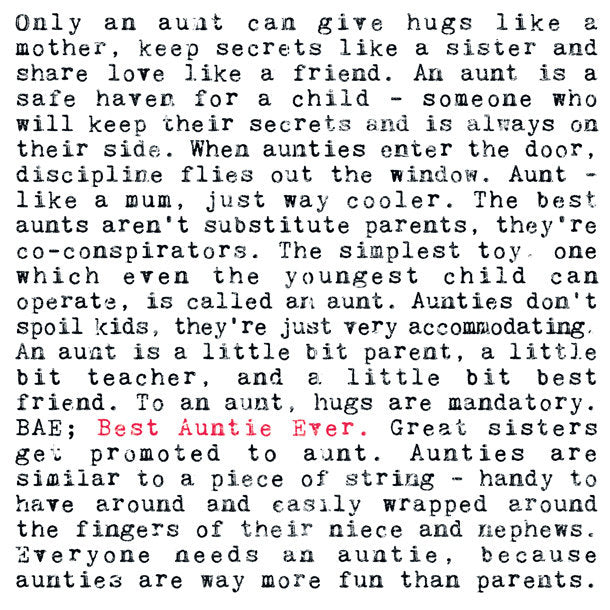 Wise Words - Best Auntie Ever Print