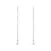 Orelia Long Crystal Cupchain Gem Drop Earrings - Silver