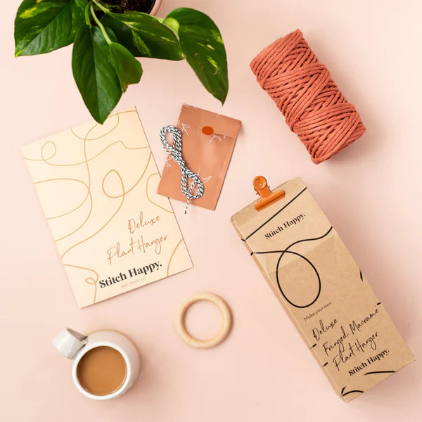 Stitch Happy / Deluxe Make Your Own Macrame Plant Kit / Mint Tea