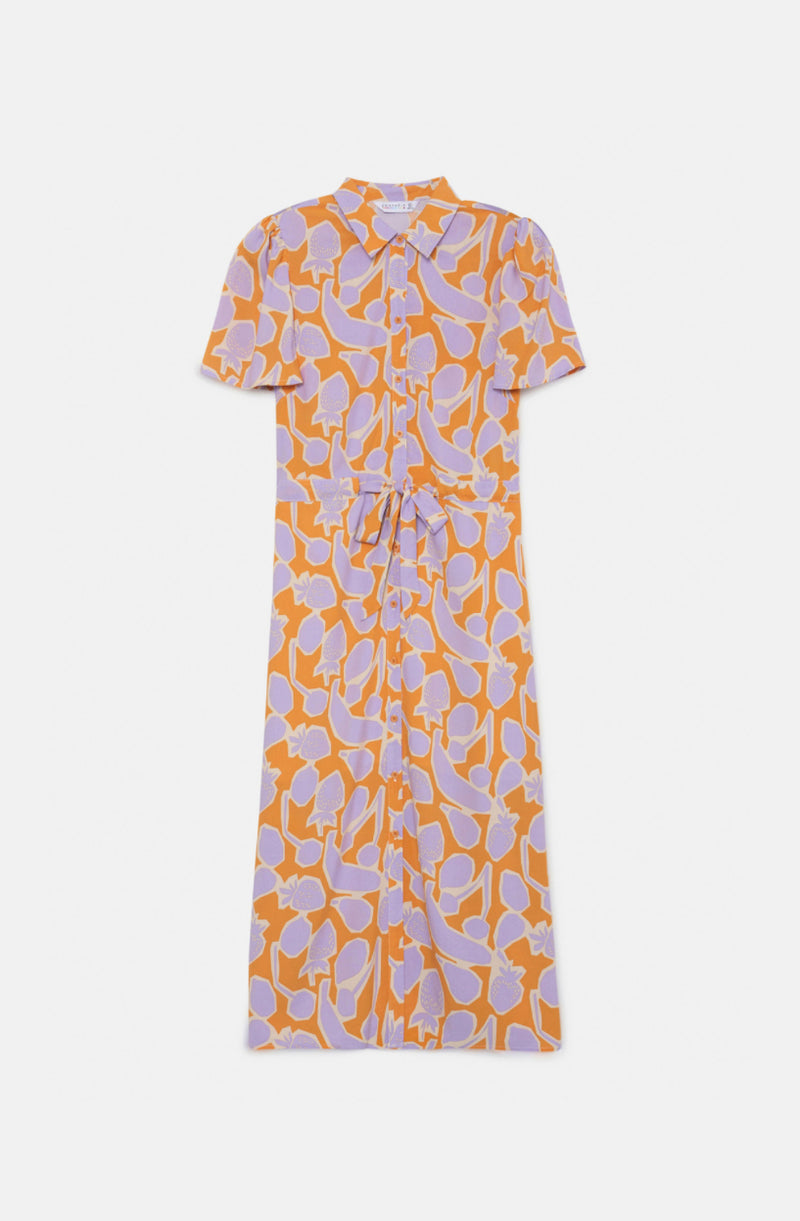 Compania Fantastica Fruit Print Midi Shirt Dress