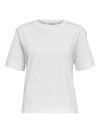 Selected Femme Essential Short Sleeve Boxy Tee in Bright White