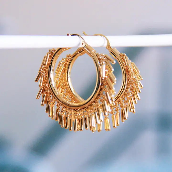 Stainless Steel Earrings With Ball & Chain