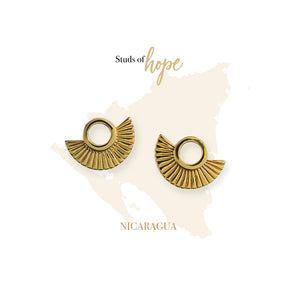 Vurchoo Art Deco Stud Earrings - Nicaragua