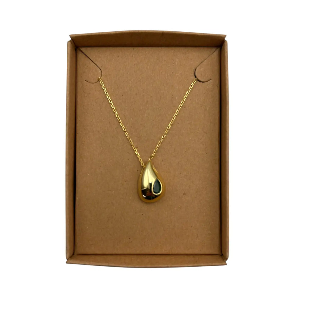 Sixton Green Droplet Necklace