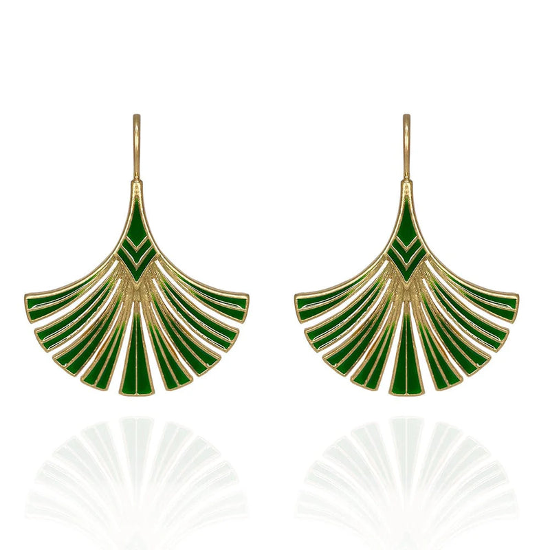 Lovett & Co Art Deco Palm Leaf Earrings