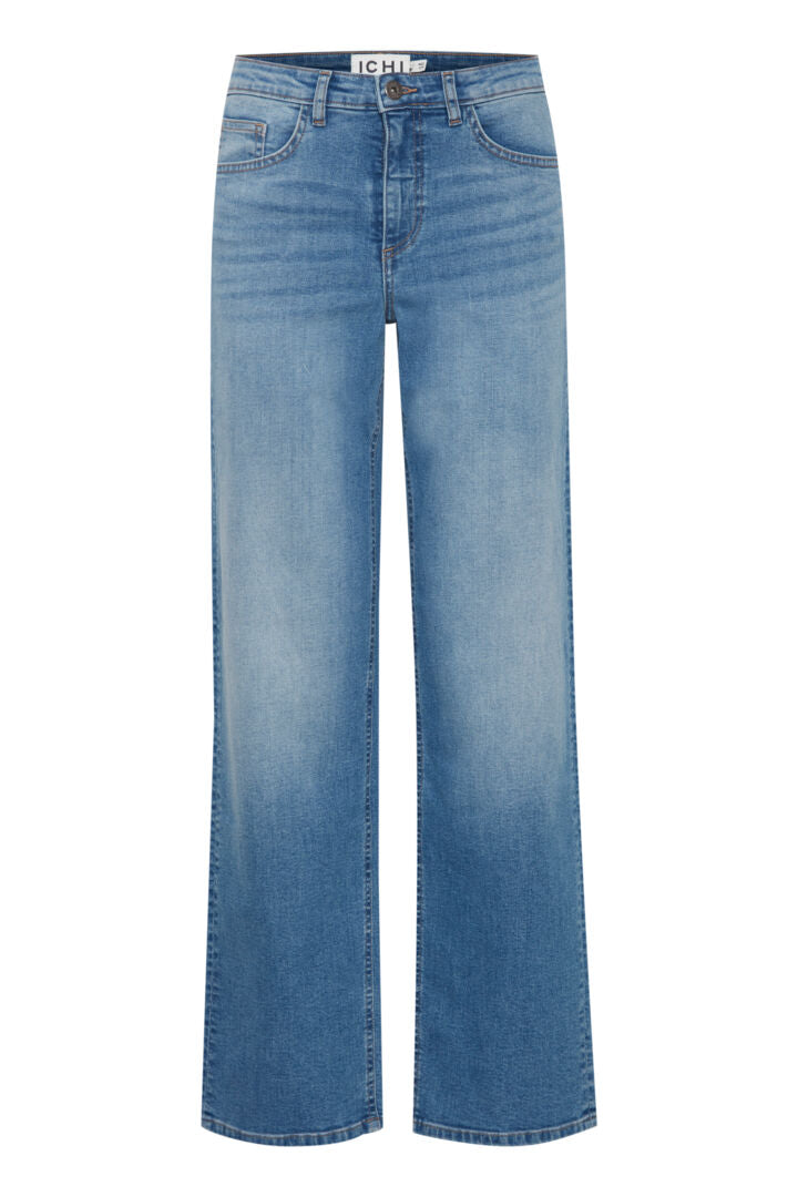 Ichi Raven Straight Leg Jean in Light Blue