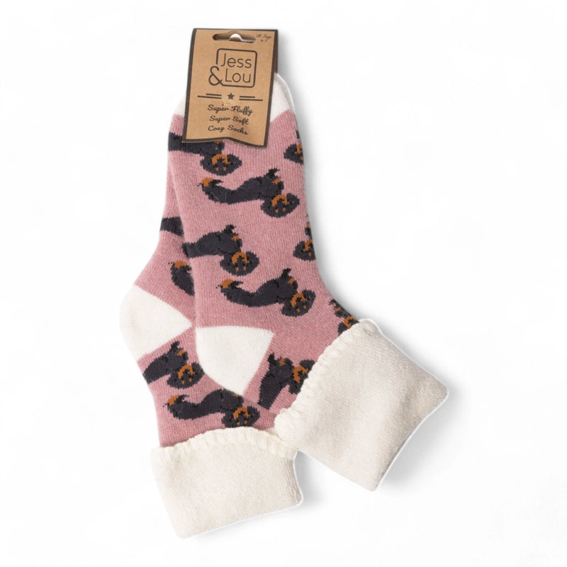 Cosy Dachsund Print Socks