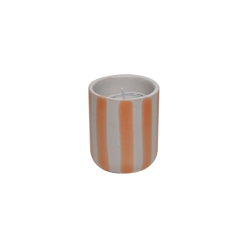 Orange Striped Candle Jar