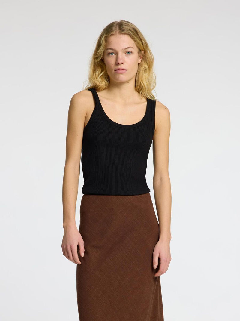 Selected Femme Anna U-Neck Ribbed Tank Top