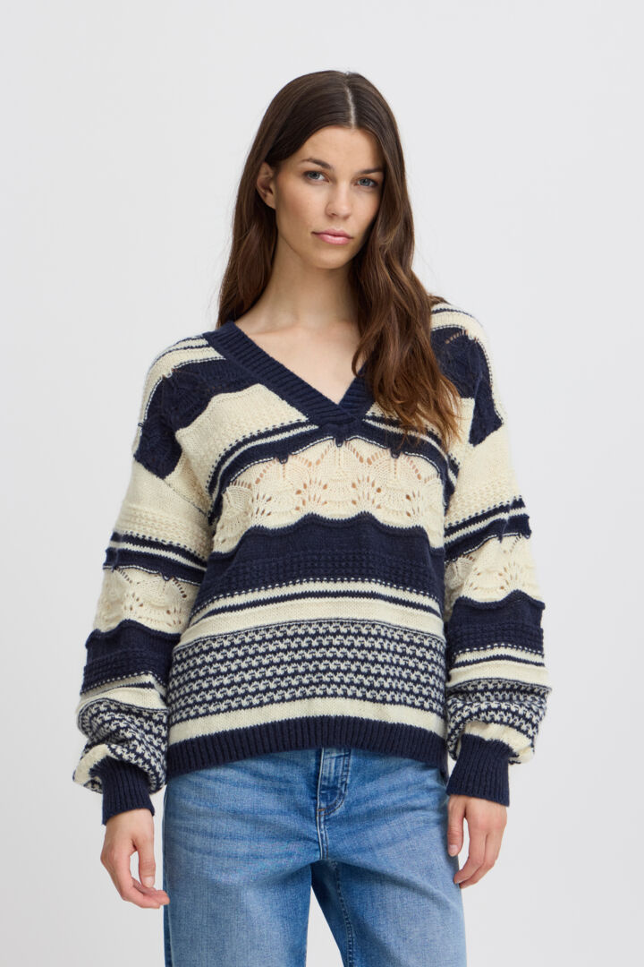 Ichi Astra V Neck Knit