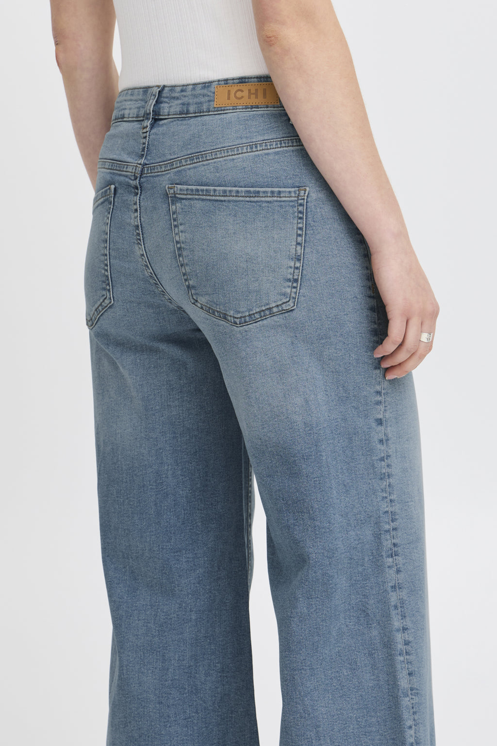 Ichi Twiggy Wide Leg Jeans in Light Blue