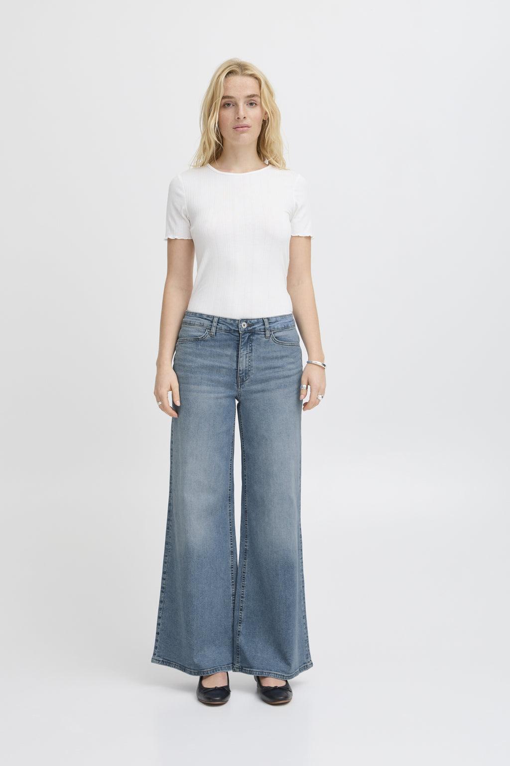 Ichi Twiggy Wide Leg Jean - Light Blue