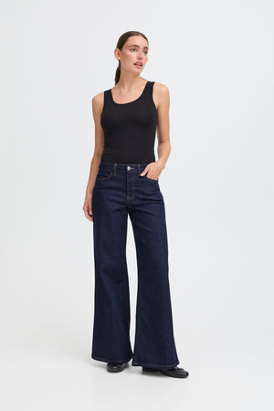Ichi Twiggy Authentic Blue Wide Leg Jeans