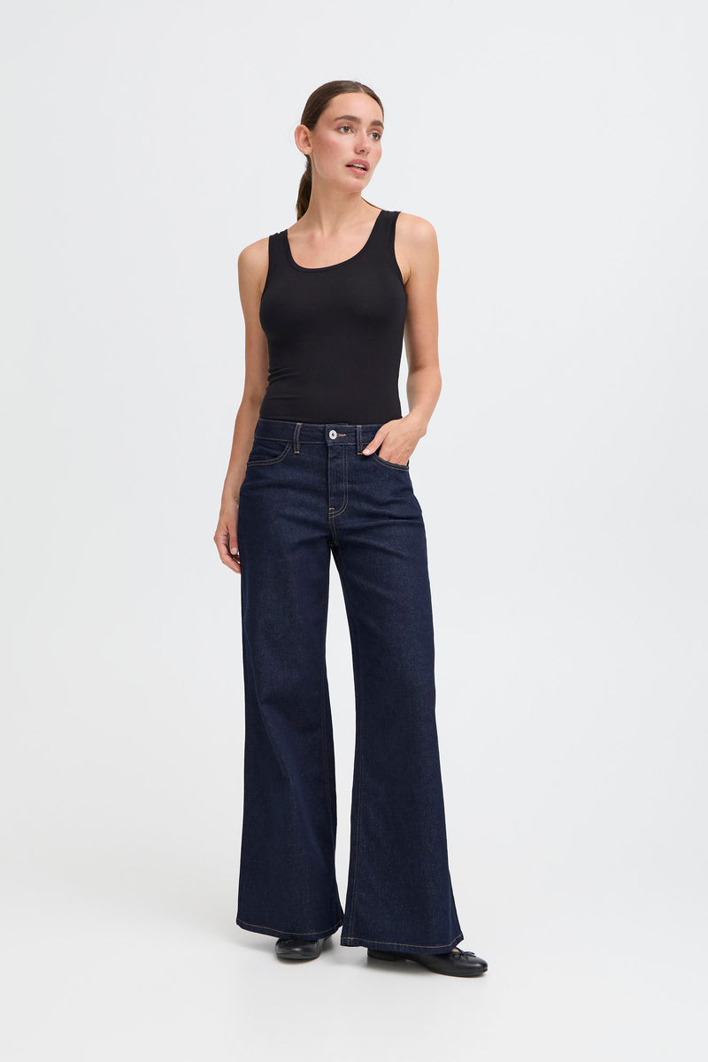 Ichi Twiggy Authentic Blue Wide Leg Jeans