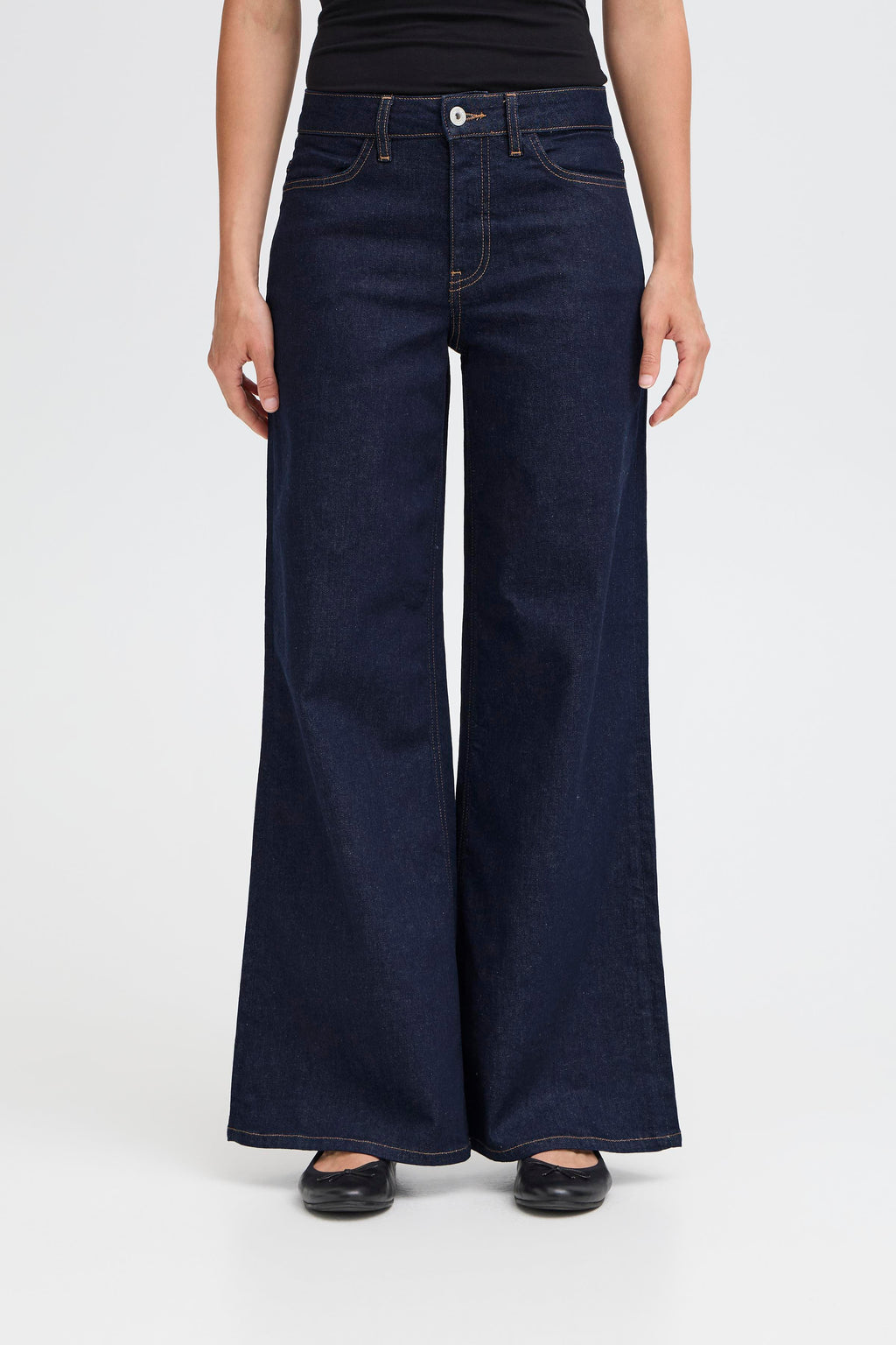 Ichi Twiggy Authentic Blue Wide Leg Jeans