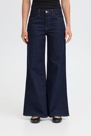Ichi Twiggy Authentic Blue Wide Leg Jeans