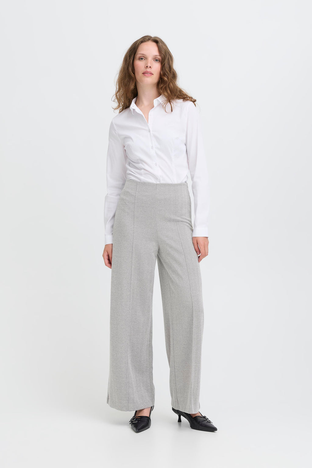 Ichi Kate Jacquard Herringbone Trousers