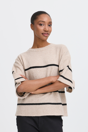 Ichi Dasila Short Sleeve Knit Pullover
