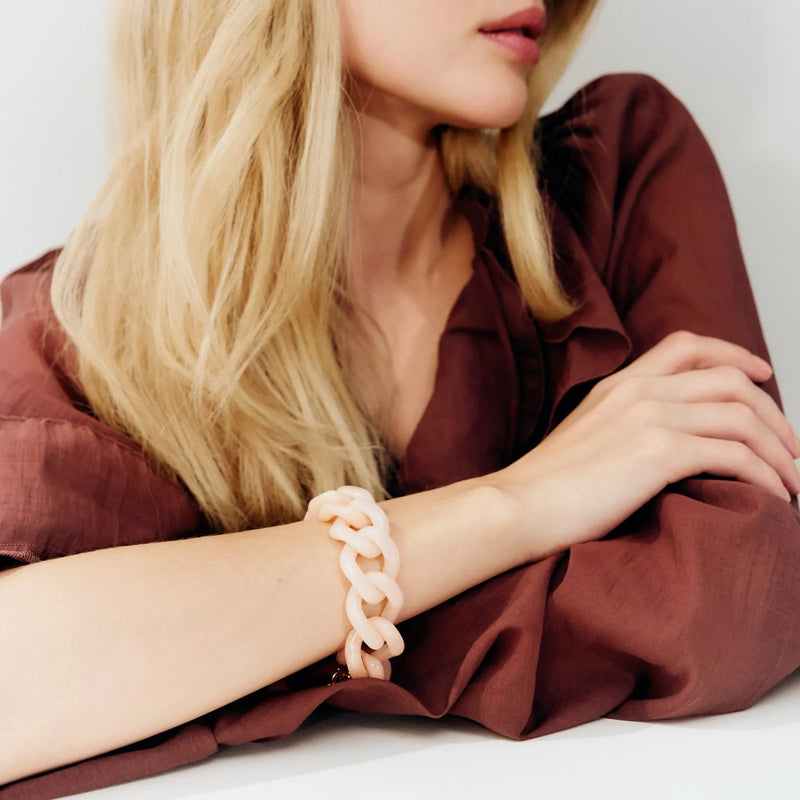 Flat Chain Bracelet in Peach