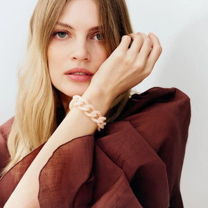 Mini Flat Chain Bracelet in Peach