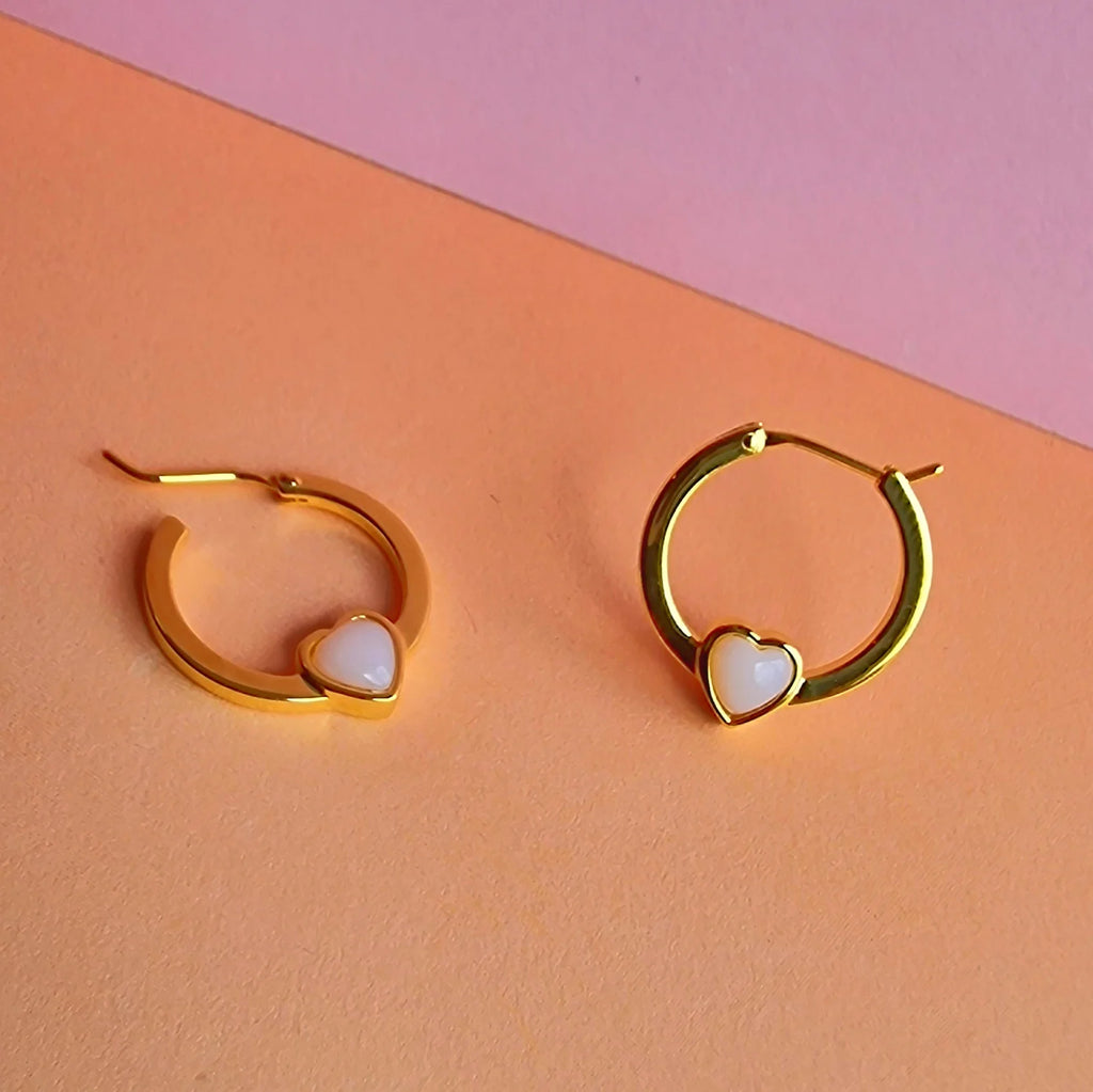 Vurchoo Gold Opal Trinidad & Tobago Heart Hoop