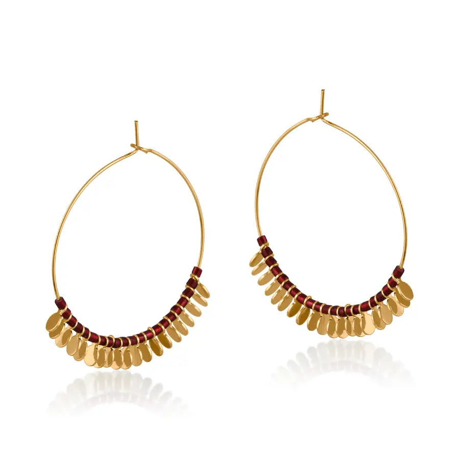 Big Metal Gergana Beaded Hoop Earrings