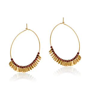 Big Metal Gergana Beaded Hoop Earrings