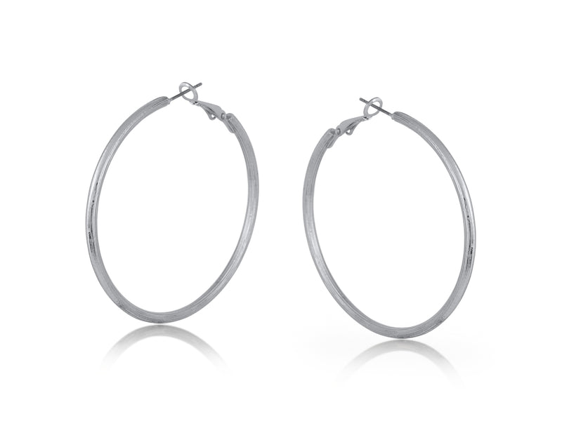 Big Metal London Anthonia Halo Statement Plated Hoop Earrings