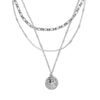 Orelia Multi Row Coin Necklace