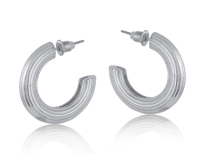 Big Metal Atlanta Textured Hoop Earrings