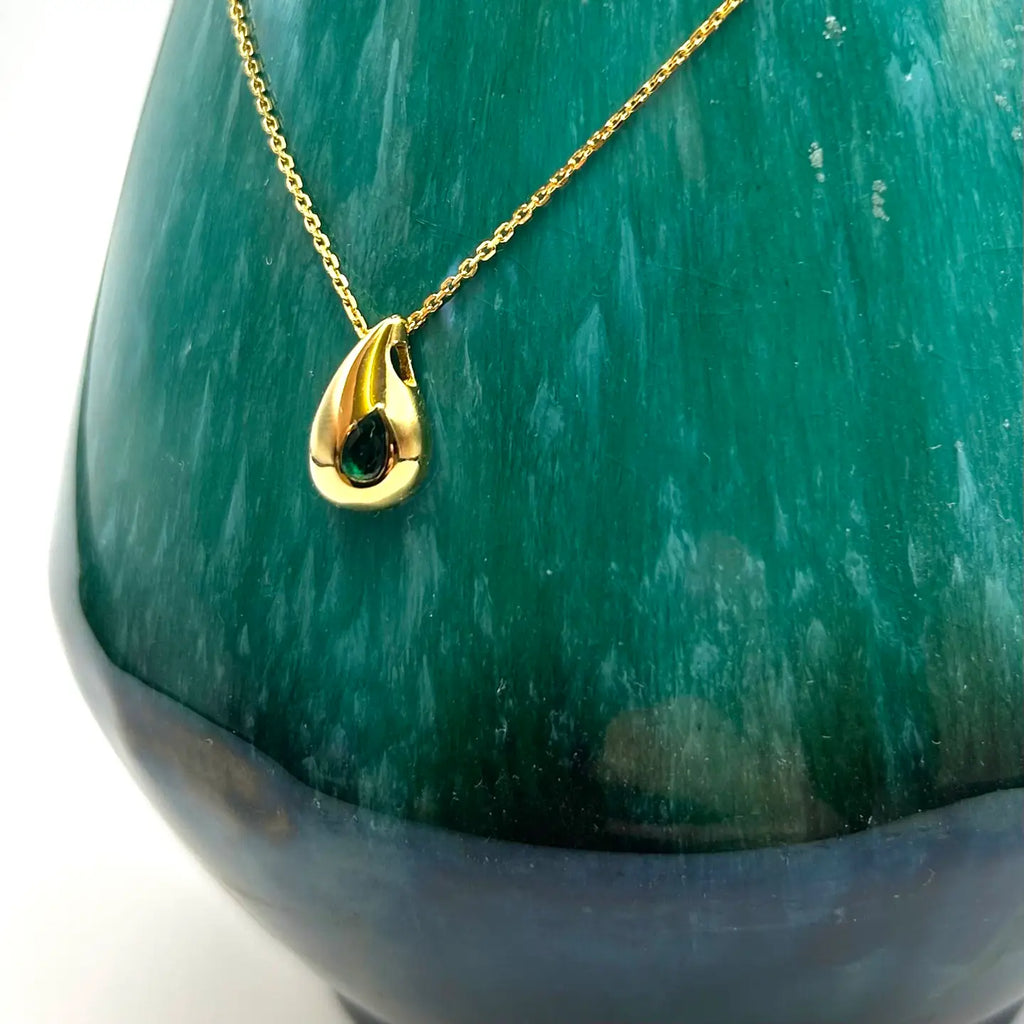 Sixton Green Droplet Necklace