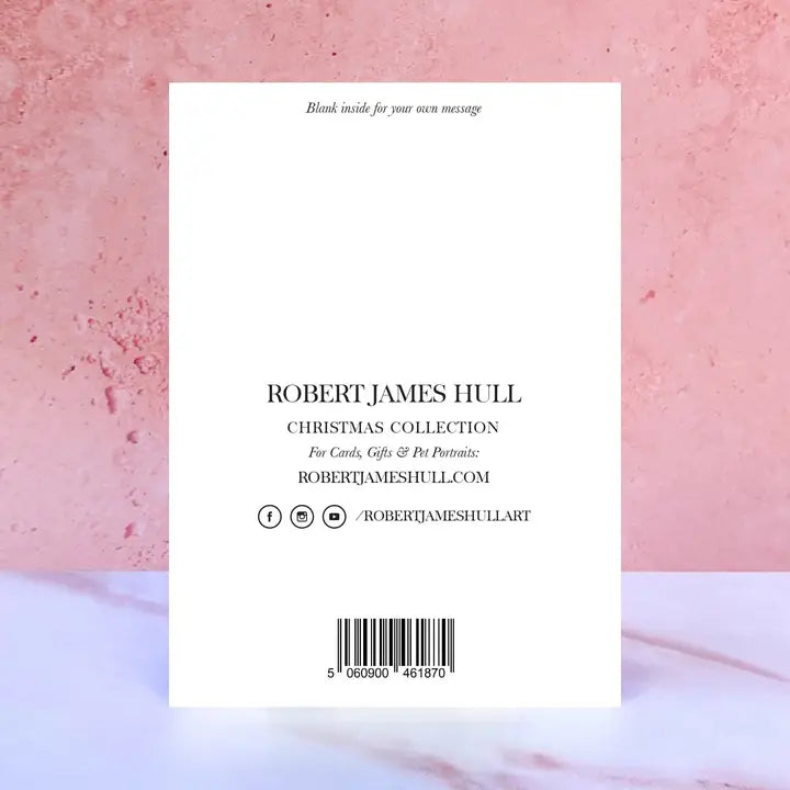 Golden Retriever Pompom Christmas Card