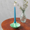 Enamel Cupped Flower Candle Holder