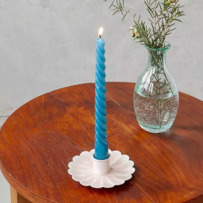 Enamel Flat Flower Candle Holder