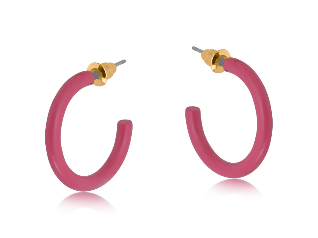 Big Metal Norma Enamelled Simple Hoop Earrings