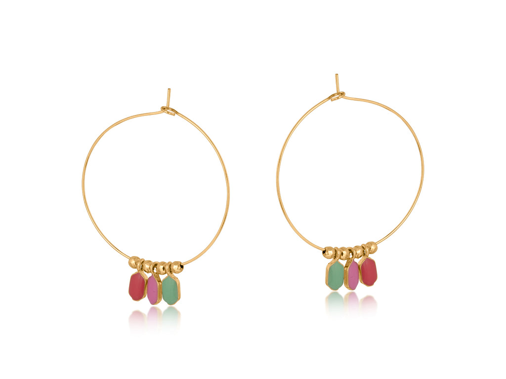 Big Metal London Carine Drop Hoop Earrings