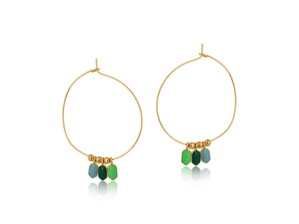 Big Metal London Carine Drop Hoop Earrings