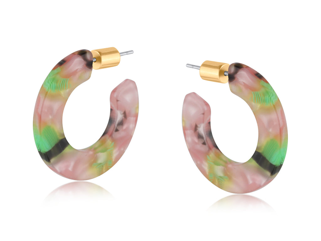 Big Metal Ilona Resin Hoop Earrings