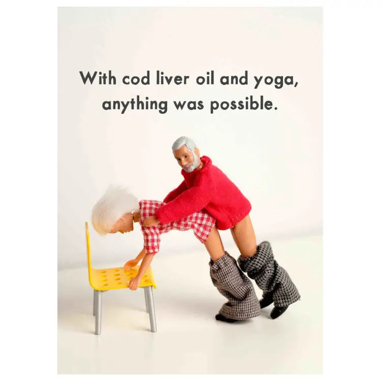 Bold & Bright Cod Liver Oil & Yoga Birthday Card