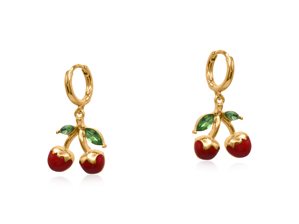 Big Metal London Cherry Earrings