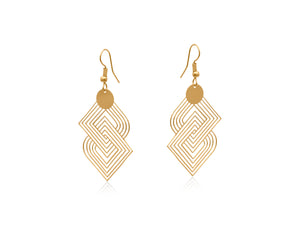 Big Metal London Siena Labyrinth Geometrical Dangle