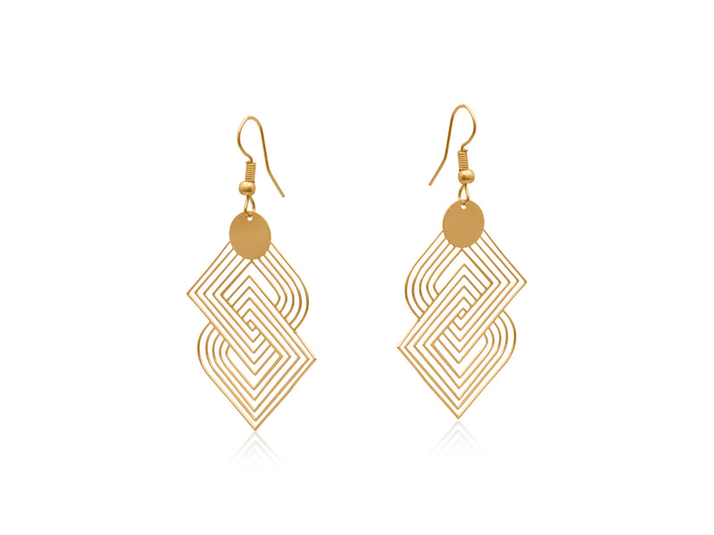 Big Metal London Siena Labyrinth Geometrical Dangle
